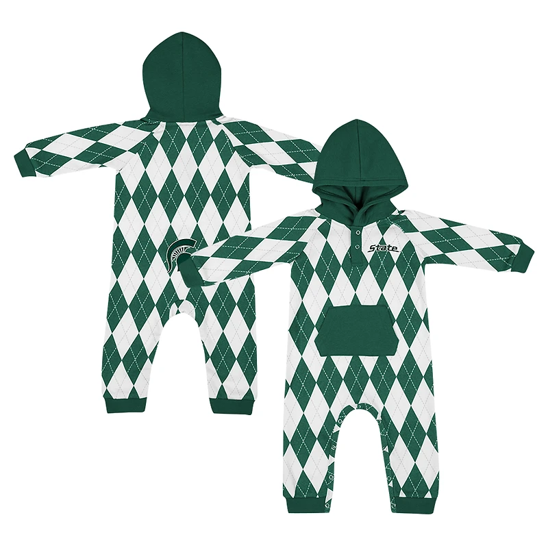 Barboteuse à capuche pour bébé Colosseum Green Michigan State Spartans The Dealio