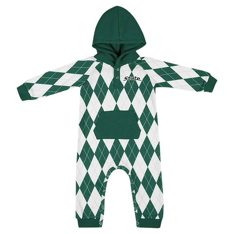 Barboteuse à capuche pour bébé Colosseum Green Michigan State Spartans The Dealio