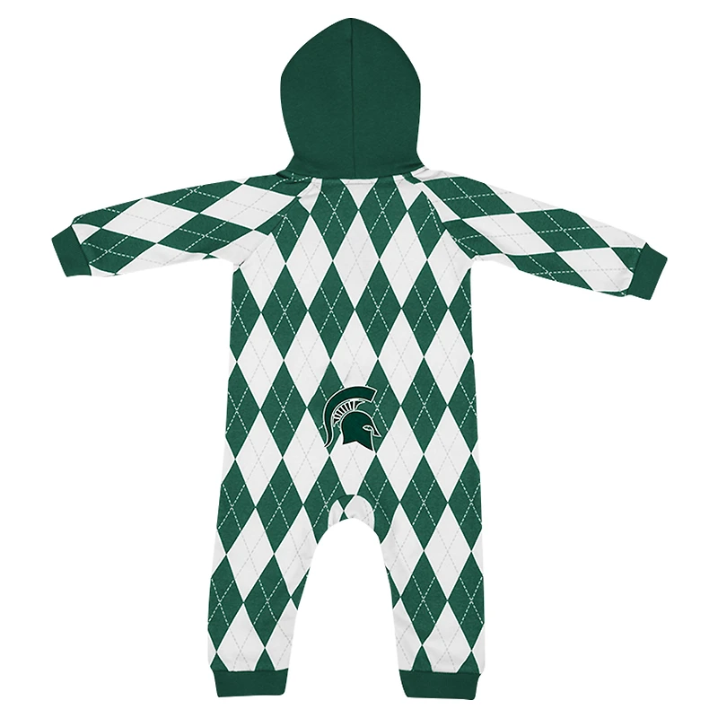 Barboteuse à capuche pour bébé Colosseum Green Michigan State Spartans The Dealio