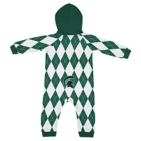 Barboteuse à capuche pour bébé Colosseum Green Michigan State Spartans The Dealio