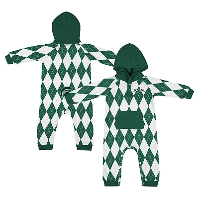 Barboteuse à capuche pour bébé Colosseum Green Michigan State Spartans The Dealio