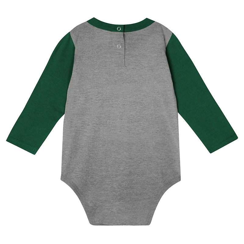 Ensemble body et pantalon double up vert chasseur pour bébé, motif Spartans de l'Université d'État du Michigan