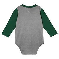 Ensemble body et pantalon double up vert chasseur pour bébé, motif Spartans de l'Université d'État du Michigan
