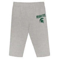 Infant Outerstuff Green/White Michigan State Spartans Double Down Bodysuit and Pants 3-Piece Set