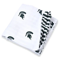 Couverture en mousseline 4 couches pour bébé Three Little Anchors Michigan State Spartans 47 po x 47 po