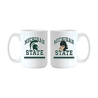 Ensemble de tasses Logo Brands Michigan State Spartans 15 oz. Modèle actuel et rétro