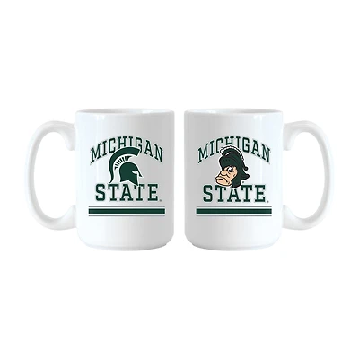 Logo Brands Michigan State Spartans 15oz. Current & Throwback Mug Set
