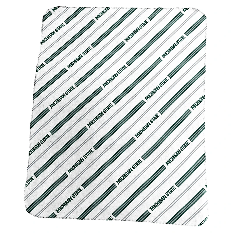Couverture polaire à rayures verticales classiques 50" x 60" aux couleurs des Spartans de l'Université d'État du Michigan (Logo Brands)