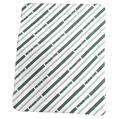 Couverture polaire à rayures verticales classiques 50" x 60" aux couleurs des Spartans de l'Université d'État du Michigan (Logo Brands)