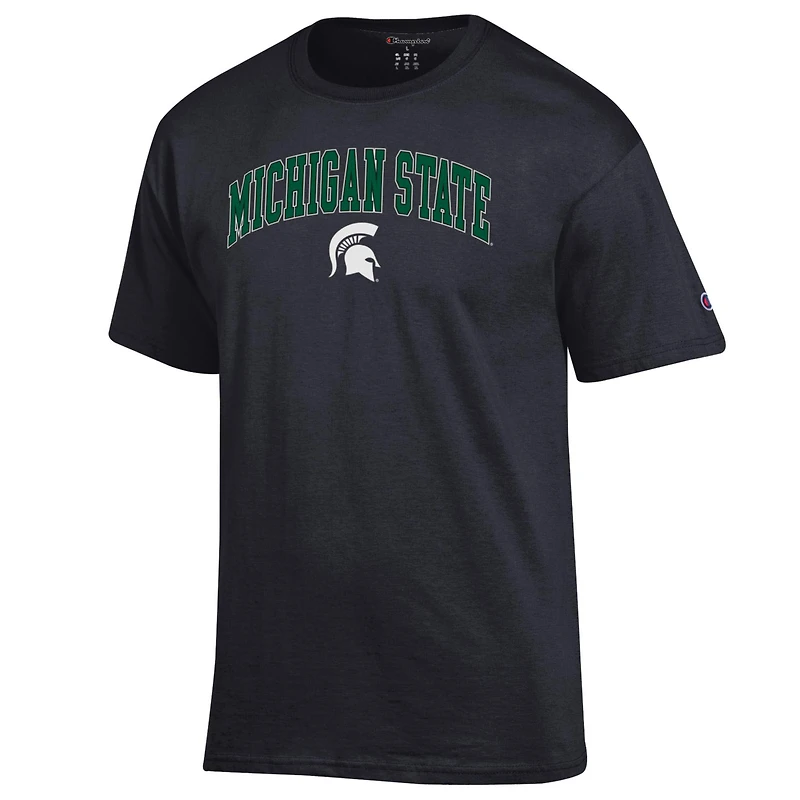 T-shirt noir avec logo arqué des Spartans de l'État du Michigan pour homme