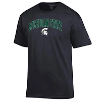 T-shirt noir avec logo arqué des Spartans de l'État du Michigan pour homme