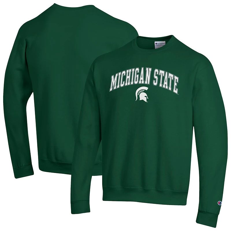 Sweat-shirt à capuche blanc Champion Michigan State Spartans avec logo Arch Over pour homme