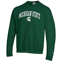 Sweat-shirt à capuche avec logo Arch Over des Spartans de l'État du Michigan pour homme, vert champion