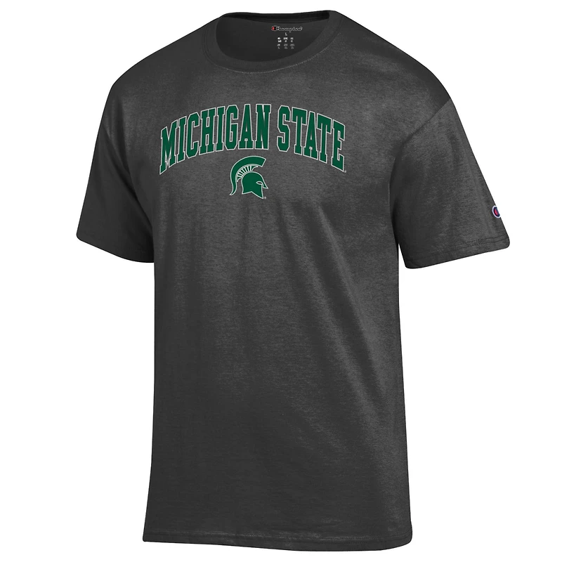 Men's Champion  Heather Charcoal Michigan State Spartans Arch Over Logo T-Shirt