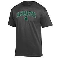 Men's Champion  Heather Charcoal Michigan State Spartans Arch Over Logo T-Shirt