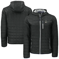 Men's Cutter & Buck  Black Michigan State Spartans Rainier Eco PrimaLoft Hooded Full-Zip Jacket