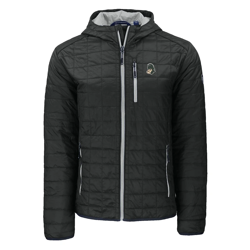 Veste à capuche zippée intégrale Cutter & Buck noire Michigan State Spartans Rainier Eco PrimaLoft pour homme