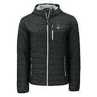 Veste à capuche zippée intégrale Cutter & Buck noire Michigan State Spartans Rainier Eco PrimaLoft pour homme