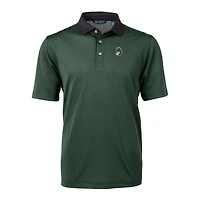 Polo recyclé DryTec Virtue Eco Pique vert chasseur/noir pour homme de l'université Michigan State Spartans, la marque Cutter & Buck.