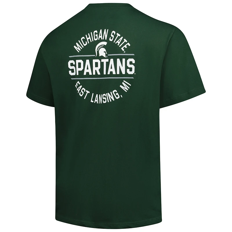 T-shirt Fanatics vert pour hommes Michigan State Spartans Big & Tall Fast Break 2 Hit