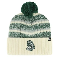 Bonnet tricoté à revers et pompon pour homme, couleur crème, style taverne, Spartans du Michigan State, modèle 47