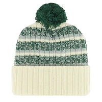 Bonnet tricoté à revers et pompon pour homme, couleur crème, style taverne, Spartans du Michigan State, modèle 47