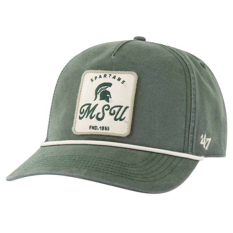 Casquette ajustable Pitstop Hitch Rope des Spartans de l'État du Michigan « 47 » pour homme