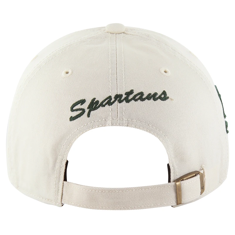 Men's '47 Khaki Michigan State Spartans Clubhouse Faber Clean Up Adjustable Hat