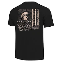 T-shirt noir à superposition de camouflage OHT Michigan State Spartans pour homme