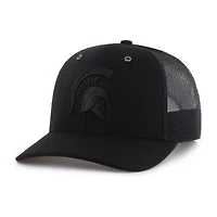 Casquette trucker Carhartt x '47 noire pour homme, modèle Spartans de l'Université d'État du Michigan, ajustable
