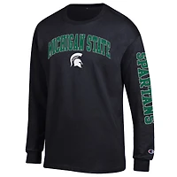 Men's Champion Michigan State Spartans Arch Over Logo 2-Hit Long Sleeve T-Shirt