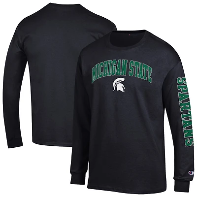 Men's Champion Michigan State Spartans Arch Over Logo 2-Hit Long Sleeve T-Shirt