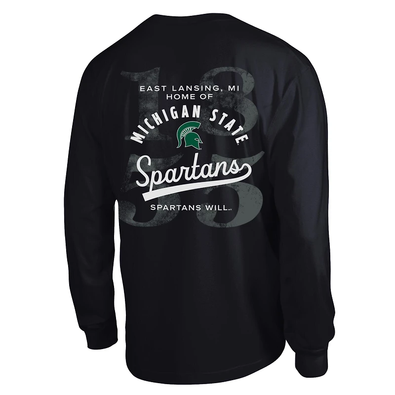 Men's Champion  Black Michigan State Spartans Laminated All-Star Long Sleeve T-Shirt