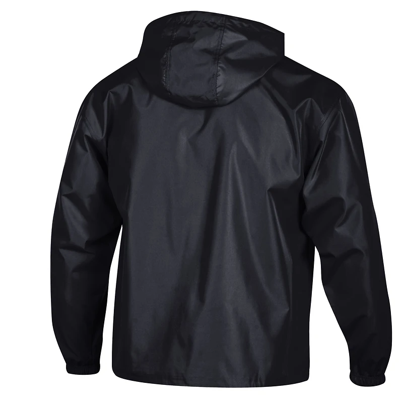 Veste coupe-vent à capuche demi-zip pliable Champion noire pour homme, Michigan State Spartans