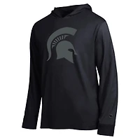 Men's Champion  Black Michigan State Spartans Tonal All-Star Long Sleeve Hooded T-Shirt
