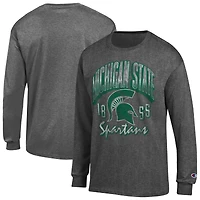 T-shirt à manches longues Champion Charcoal Michigan State Spartans Bold pour homme