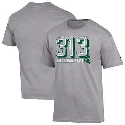 Men's Champion  Gray Michigan State Spartans 313 T-Shirt