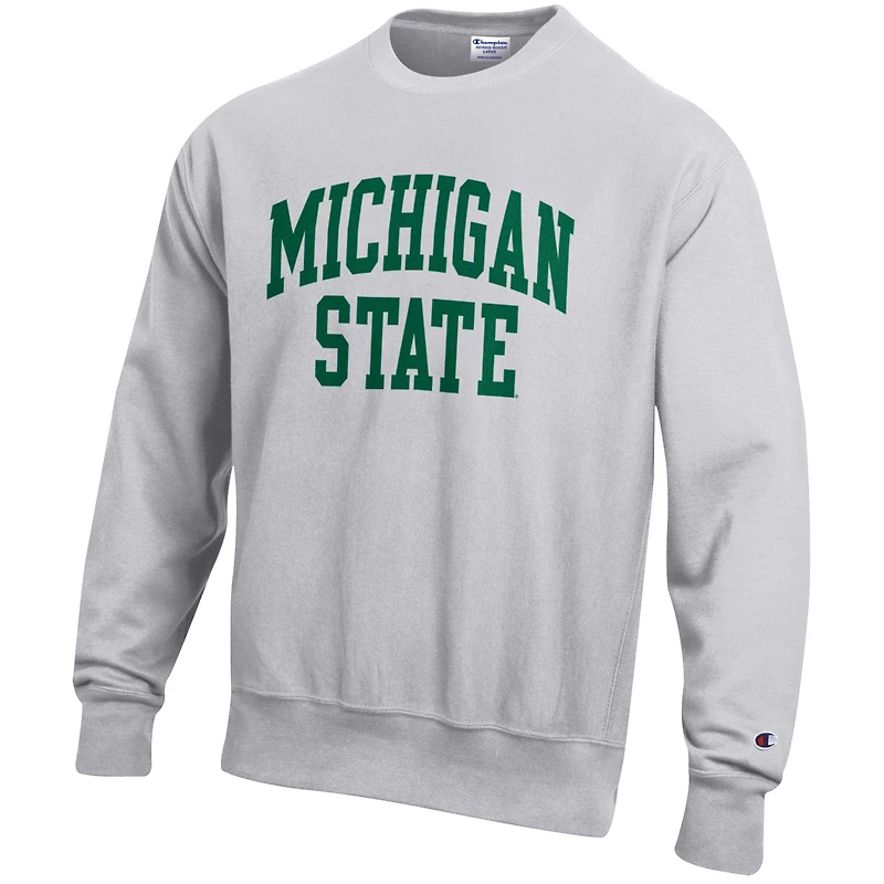 Men's Champion Gray Michigan State Spartans Reverse Weave Fleece Sweatshirt