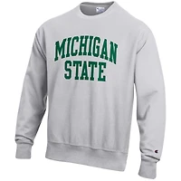 Men's Champion Gray Michigan State Spartans Reverse Weave Fleece Sweatshirt