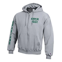 Men's Champion  Gray Michigan State Spartans Varsity Powerblend Full-Zip Fleece Hoodie