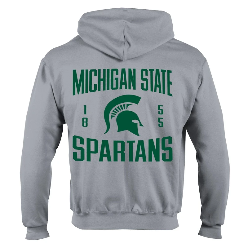 Men's Champion Gray Michigan State Spartans Varsity Powerblend Full-Zip Fleece Hoodie