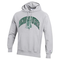 Men's Champion Gray Michigan State Spartans Vault Late Night Reverse Weave Pullover Hoodie