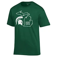 T-shirt Champion vert pour hommes Michigan State Spartans 313