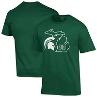 T-shirt Champion vert pour hommes Michigan State Spartans 313