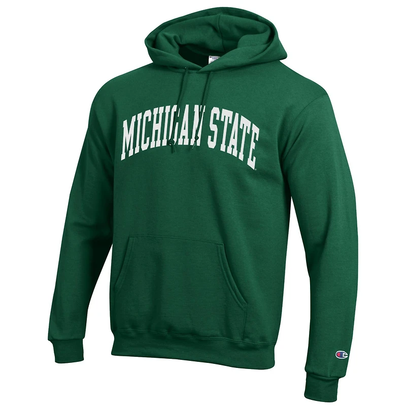 Sweat à capuche en polaire Basic Arch pour homme Champion Green Michigan State Spartans