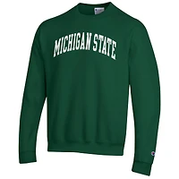 Men's Champion  Green Michigan State Spartans Basic Arch Fleece Pullover Sweatshirt