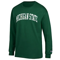 Men's Champion  Green Michigan State Spartans Basic Arch Long Sleeve T-Shirt