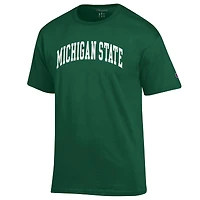 T-shirt vert Champion pour homme, motif arche basique des Spartans de l'État du Michigan