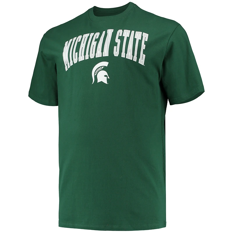Champion vert Michigan State Spartans Big & Tall Arch Over Wordmark T-shirt pour hommes