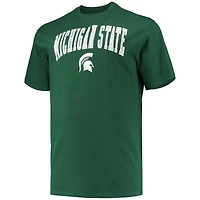 Champion vert Michigan State Spartans Big & Tall Arch Over Wordmark T-shirt pour hommes